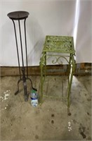 Metal Green Plant stand & Candle Holder