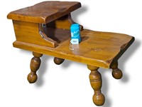 Vintage Farmhouse Wood Tiered Side Table