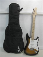 38" Fender Squier Electric Guitar & Case Untested