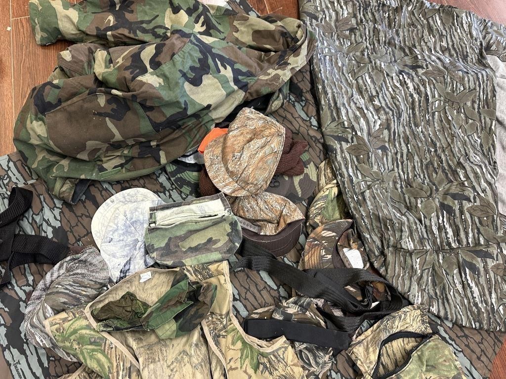 Assorted Camo Hats Jackets and More