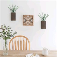 2 Pack Wood Wall Planter Vase