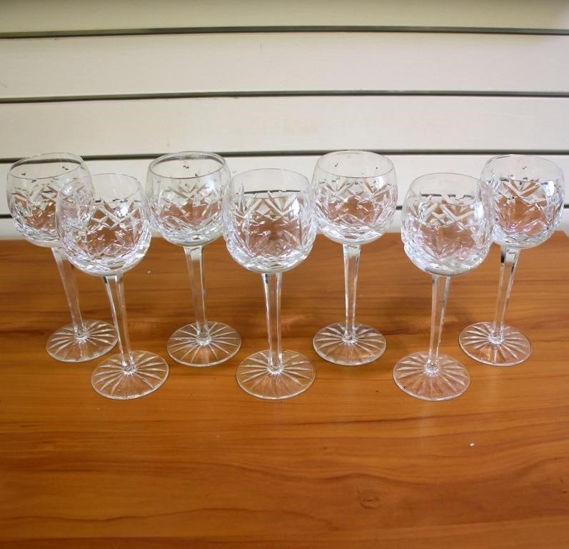 Astral Questa Cut Crystal Hock Wine Glasses Set of