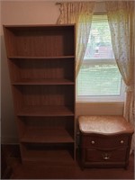 Wooden Bookcase With End Table