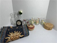 Glassware and Table Runner