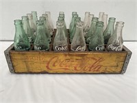 Original Coca Cola timber crate & 24 bottles