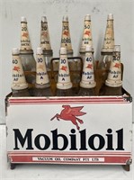Original enamel Mobiloil rack, complete