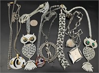 Vintage silver colored jewelry lot