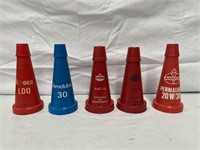 Amoco plastic oil bottle tops & caps