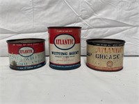 Atlantic 1lb grease tins & 12oz wetting agent tin