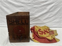 Shell timber box & flag