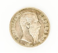Coin 1867 Mexico 1 Peso Silver in Very Fine