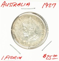 Coin 1927 Australia 1 Florin Brilliant Unc.
