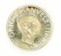Coin 1928 Italy L.20 Silver Brilliant Unc.