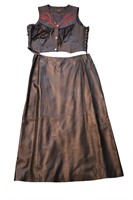 Leather Vest & Skirt