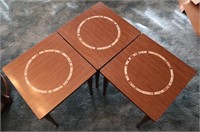 3pc Mid-Century Stackable Side Tables W/Tile Inlay