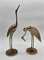 Mid Century Brass Crane Figures