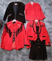 6pc Leather Womens Jackets, Skirt & Vest