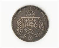 Coin 1866  Brazil 1000 RES in Very Fine