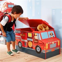 Little Fire Fighters Wooden Toy Chest / Bench