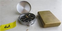 Zippo lighter and compass