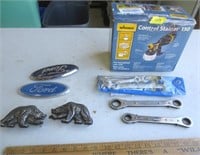 Wagner strainer, wrenches, Ford emblems