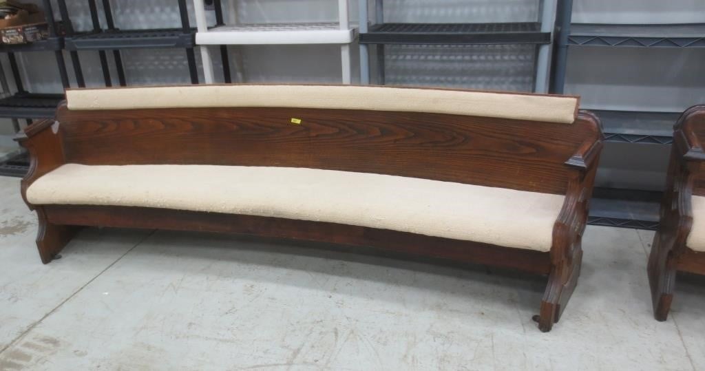 Slighty curved church pew, 104" wide