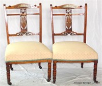 Edwardian Inlaid Mahogany Bedroom Chairs