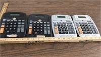 4 Calculators (needs batteries)