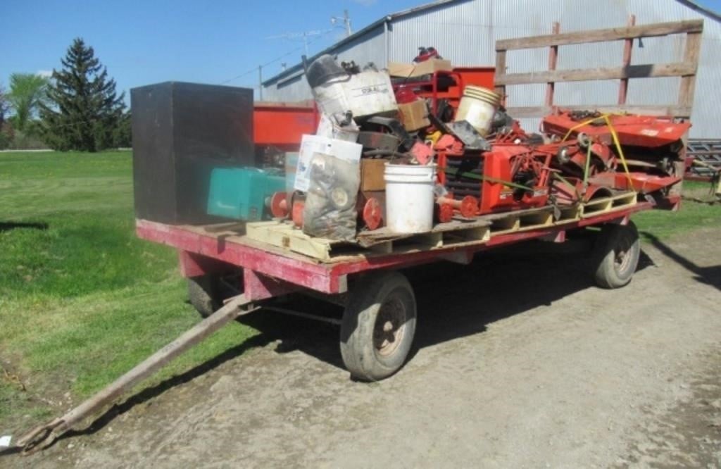 8' W x 15' L Hay wagon with Oliver running gear,