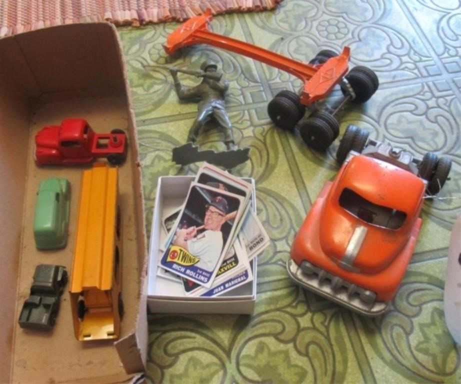 Hubley kiddie toy log truck, Tootsie Toy car