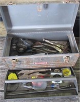 Hand held tool box with contents that includes