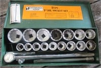 Pittsburgh 21 piece 1" drive ratchet and socket