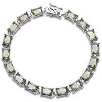 Radiant Cut 17.50ct Rainbow Topaz Tennis Bracelet