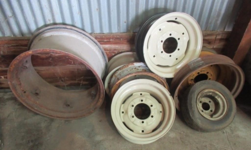(7) Assorted tractor rims.