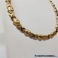 14K GOLD HEART X LINK CHAIN NECKLACE