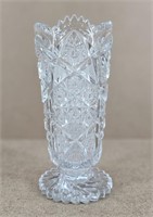 1950s Imperial Hobstar Fan Cut Glass Vase