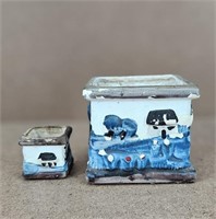 2pc Mini Pocket Chalkware Planters
