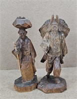 2pc Handcarved Asian Field Peasants