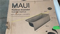 Bootz Maui 60x30in Soaking Tub, Left Drain