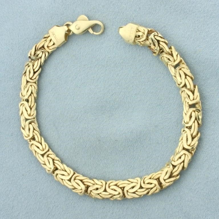 Byzantine Link Bracelet in 14k Yellow Gold