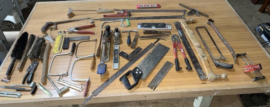 Various tools (saws, brushes, planer, & more)