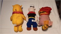 Stuffed Toys. Popeye, Garfield, Winnie the Pooh