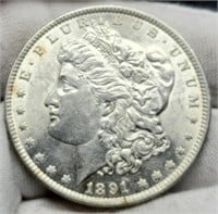 1891 Morgan Silver Dollar Gem BU