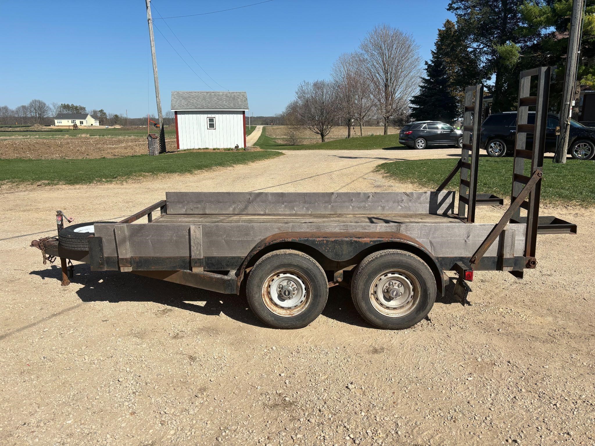 6.5’x12.5’ Double Axle Flatbed Trailer w/ Ramps