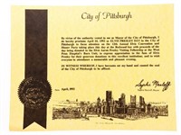 City of Pittsburgh April 1993 - Proclamtion "ELVI