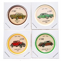 Lot 4 Vintage JELLO Car Coin Inserts 1940's