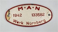WW2 GERMAN WAGON REGISTRATION PLATE
