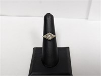 18K WG Vintage Diamond Ring Sz 6