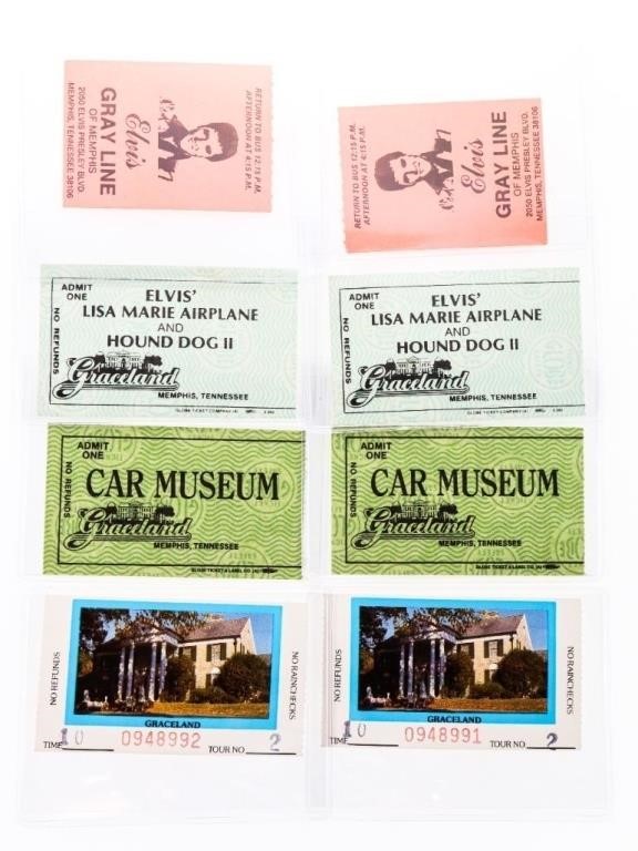 Collection of 8 GRACELAND Car Museum Ticket Stubs