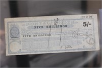 Early 1900's Five Shillings Postal Order